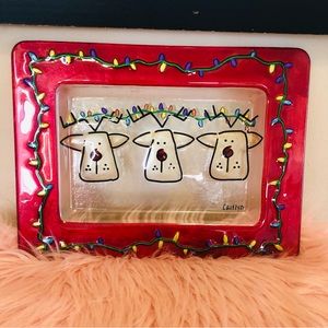 MD Anderson Children's Art Project Deer Trio Glass Fusion Plate (Caitlyn)